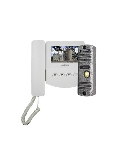 Комплект домофонии - AT-home4 WH-SL (ACCORDTEC, монитор AT-VD433C WH + вызывная панель AT-VD305N SL)